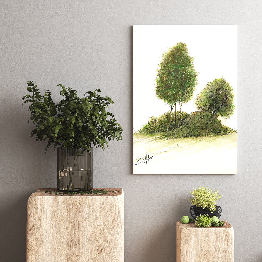 Whispers of the Grove – Tranquil Tree Cluster Botanical Wall Art